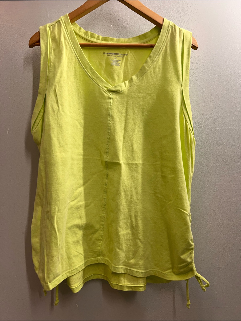 Women’s Sleeveless V-Neck Tank Top In Neon Yellow